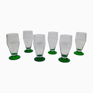 Hand Blown Beer Glasses, 1920s, Set of 6
