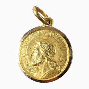 Pendentif Charm God Protect You en Or Jaune 18k, Italie, 1950s
