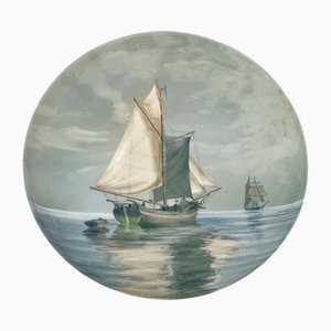 Seascape Porcelain Wall Plate from Bing & Grøndahl, 1890s
