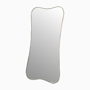 Monumental Brass Wall Mirror, Italy, 1950s