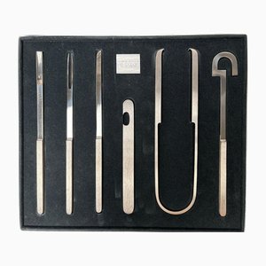 Service à Cocktail en Métal Modèle Silverfox par Piemme, Italie, 1970s, Set de 2