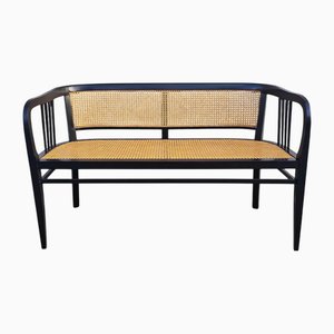 Vienna Secession Settee in Beech with the Cane Seat and Backrest, 1890s