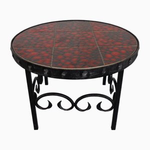 German Brutalist Side Table in Ceramic and Cast Iron, 1960s