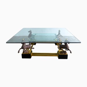 Flying Horses of Gansu Coffee Table attributed to Maison Charles, 1970s