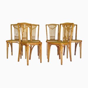 Sillas Secesión N ° 732 vienesas de Michael Thonet para Thonet, 1914. Juego de 6