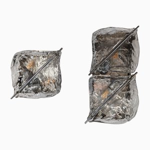 Lampade da parete in vetro di Murano di Zero Quattro, Italia, anni '70, set di 2