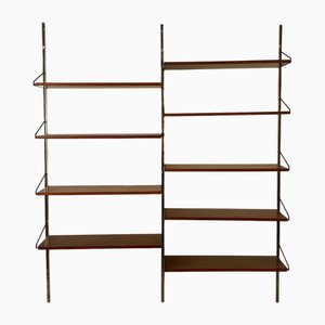 Wall Bookcase in Metal and Wood, 1970s