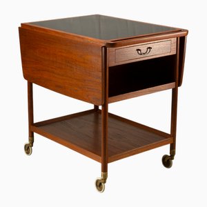 Teak and Formica Serving Trolley by Ludvig Pontoppidan, Denmark, 1950s