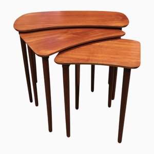 Danish Nesting Tables in Teak with Organic Shapes, 1960s, Set of 3