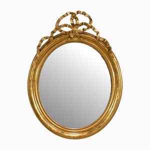 Mid-19th Century Oval Mirror in Golden Wood
