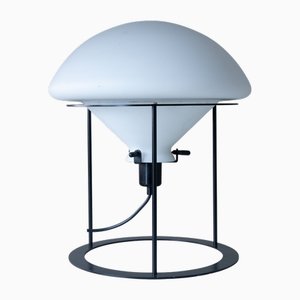 Lampada da tavolo in vetro opalino e metallo, 1970