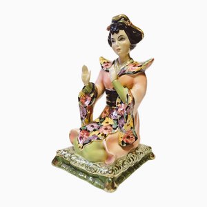 Escultura de geisha de porcelana de Girardi, 1950