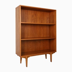 Librería francesa vintage de teca con estantes, años 60
