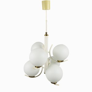 Vintage Lampe aus Glas & Metall, 1970er