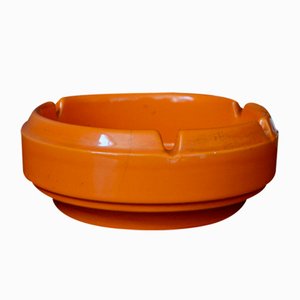 Italian Orange Ceramic Ashtray, 1970s