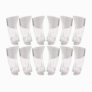 Crystal Drinking Glasses attributed to A. Mangiarotti for Cristallerie Colle, 1970s, Set of 12