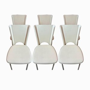 Leather Chairs, 1980s, Set of 6