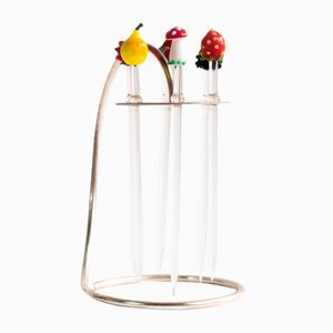 Glas Frucht Cocktail Sticks von WMF, 1950er, 7 . Set