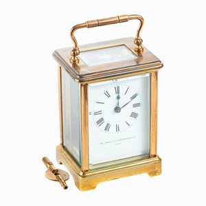 Französische Kutschenuhr aus Messing, 1920er
