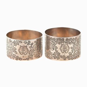 Portatovaglioli antichi in argento, fine XIX secolo, set di 2