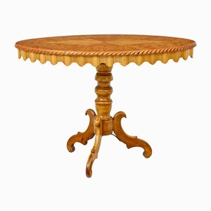 19th Century Inlaid Burr Birch Oval Occasional Table, 1870s
