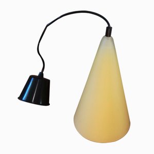 Lámpara colgante cónica de vidrio de SCE, Francia, años 80