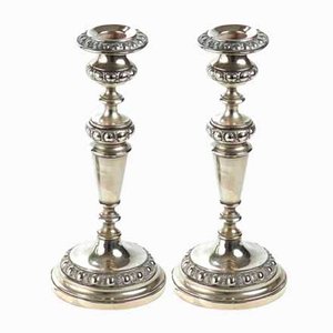 Early 20th Century Silver Plated Candleholders, 1900s, Set of 2