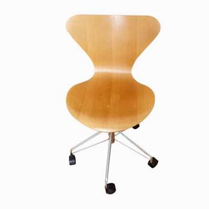 Silla de oficina modelo 3117 de Arne Jacobsen para Fritz Hansen, años 80