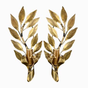 Goldene Wandlampen aus Metall von Maison Florart, 1960er, 2er Set