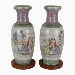 Vintage Porcelain Vases, Set of 2