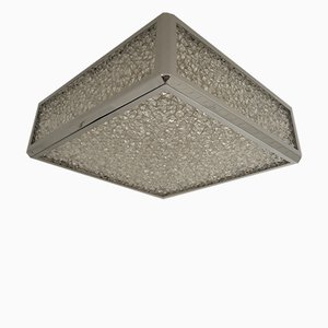 Lámpara de techo vintage con hojas de plástico con marco de cromo