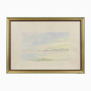 Michele Ricciuti, paisaje, acuarela, 1984