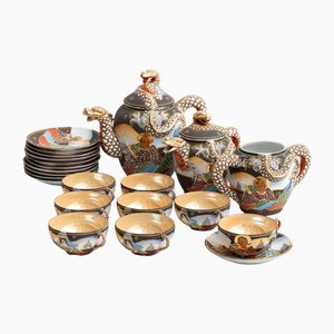Traditionelles japanisches Teeservice aus Porzellan, 1950, 22 Set