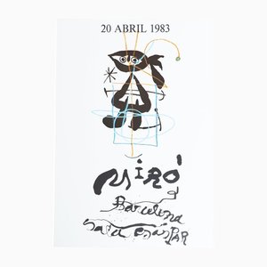 Affiche Originale de l'Exposition Sala Gaspar par Joan Miró, Barcelona, 1983