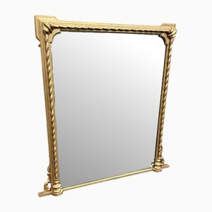 Large Antique 19th Century English Gilt Overmantle Mirror