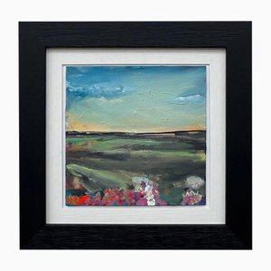 Angela Wakefield, Abstract Landscape Miniature Painting Study by British Artist, 2024