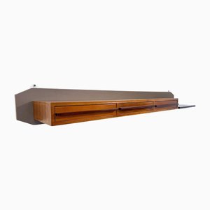 Mid-Century Modern Wooden Suspended Console in Teak, Italy, 1960s