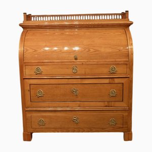 Biedermeier Sekretär mit Rollklappe aus Eschenholz, 1840er