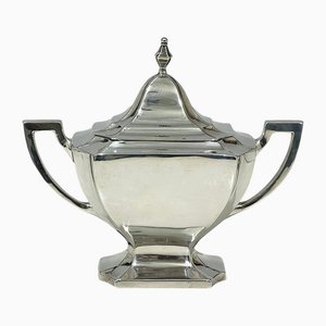 Silberne Art Deco Zuckerdose von Saart Bros., 1920er
