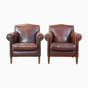 Sessel aus Schafsleder, 2er Set