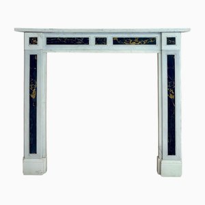 Antique English Regency Statuary and Portoro Marble Fireplace Mantel, 1820s