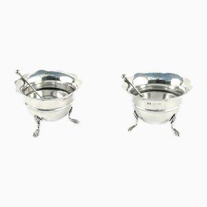 Salières Antiques en Argent, 1906, Set de 2