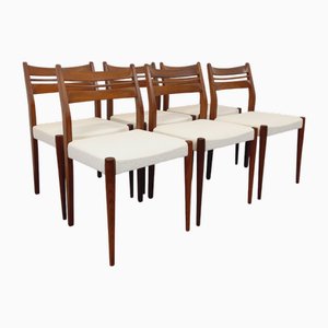 Vintage Scandinavian Dining Chairs in Teak and French Terry Fabric, 1960s, Set of 6