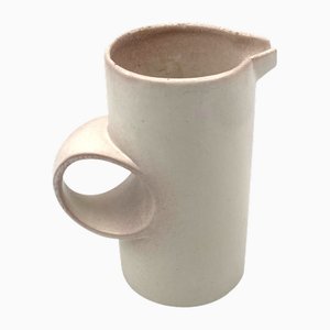 Moderne italienische weiße Keramikvase, 1980er