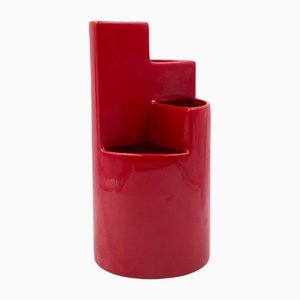 Red Ceramic Mod. FB1 Vase by Franco Bettonica for Gabbianelli, 1970