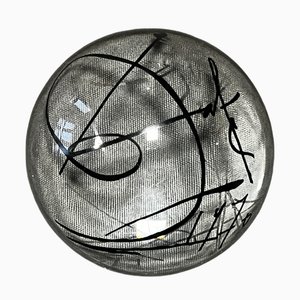 Glass Paperweight with Silkscreen by Salvador Dalí­ for Fundació Gala, 1970