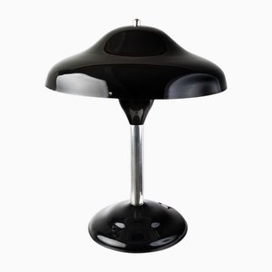 Schwarze Art Deco Tischlampe, 1940er