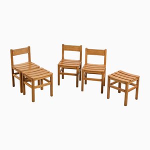 Chaises d'Appoint et Tabourets de Maison Regain, 1970, Set de 5