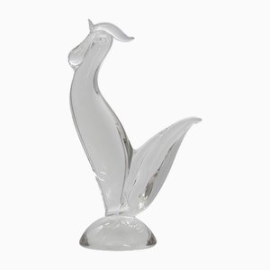 Coq Sculpté Mid-Century en Verre Murano par Licio Zanetti, 1960s