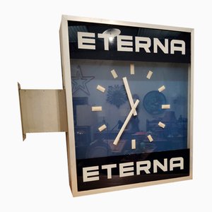 Double-Sided Advertising Clock from Eterna